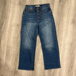 Madewell Slim Wide Leg Crop Jean with Button Fly